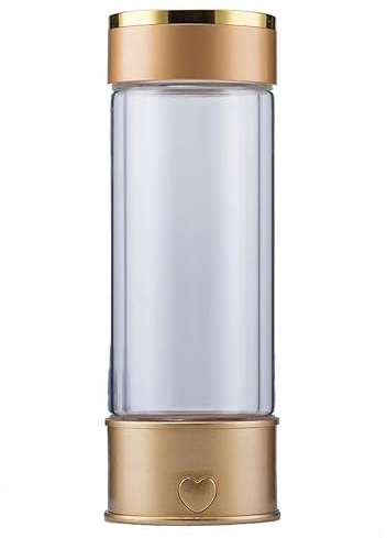 BaYte Bouteille d'eau à hydrogène Rechargeable, générateur d'eau Portable, Bouteille en Verre, Anti-vieillissement, antioxydant,d'or