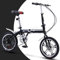 Faltrad 16 Zoll Carbonstahl Faltrad Kleines Unisex-Klapprad 6-Gang Variable Geschwindigkeit für Erwachsene Männer und Frauen Teenager