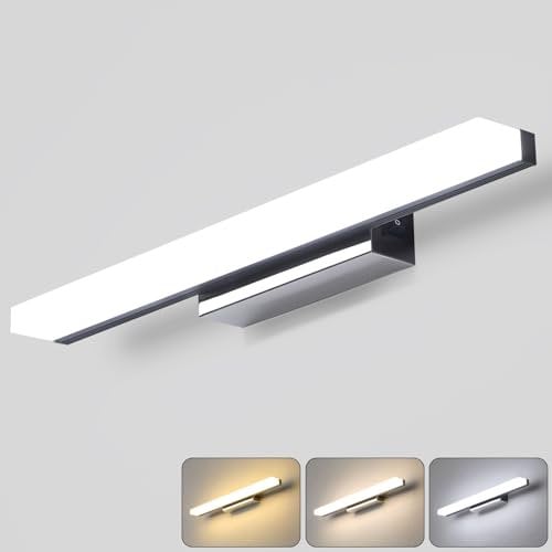 Lightess 40CM LED Bathroom Mirror Light with Switch Bathroom Above Mirror Light IP44 Wall Lamp Stainless Steel Hotel Bedside 6W Picture Wall Lights Shaver Make Up Sconce Lights