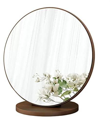 ZENY896V Kosmetikspiegel Schminkspiegel, Schreibtisch-Schminktisch, großer runder Spiegel, Schlafzimmer-Schreibtisch, tragbar, einfacher Holzimitations-Kommode-Spiegel Schminkspiegel(001,M)