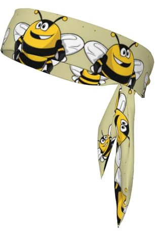 WHJYYXDE Sport-Kopfband mit Cartoon-Hummel-Aufdruck, für Damen und Herren, feuchtigkeitsableitend, athletisch für Fitnessstudio, Yoga, Fußball