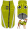 Dolahovy wasserdichte Hundemantel Winter Warme Jacke,Winddichte Haustier Kleidung Hunde Mantel Fleece Jacken Outfit für kleine mittlere große Hunde Weste mit Harness Loch XL-6XL(Grün, 5XL)