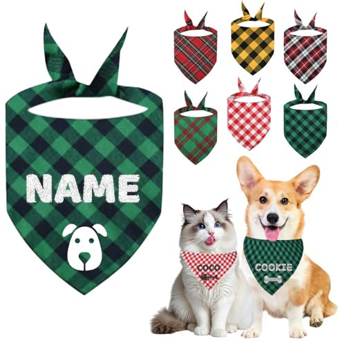 Personalisiertes Hundehalstuch Mit Namenstickerei - Baumwoll-Halsband Für Hunde & Katzen In Vielfarben - Individuelles Haustieraccessoire