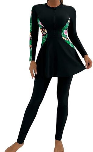 Women's Muslim Swimwear: Long Sleeve Burkini 2 Pieces Full Cover Modest Swimsuit Rash Guard Wetsuit Bathing Suit- Islamic Swimming Costume