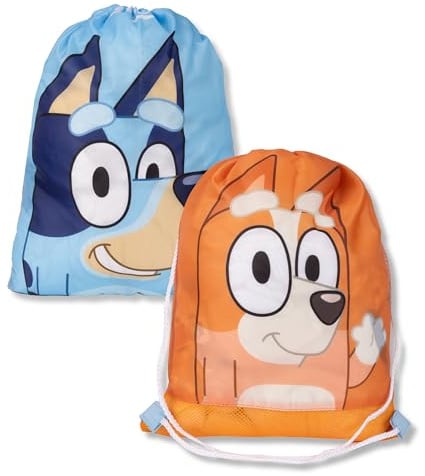 Bluey & Bingo Turnbeutel mit Kordelzug, wendbar, für Schule, Sportschuhe, Schwimmtasche