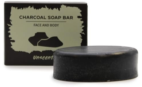 Handmade Activated Charcoal Soap Bar – 85g – Vegan, Natural, SLS-Free – Face & Body (Unscented)