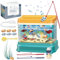 Juguete de Acuario de bebé, Sonido Interactivo y Peces Artificiales Ligeros con Pescado en Movimiento, 3 Niveles Juguete de Pesca Recargable con caña para niñas, niños