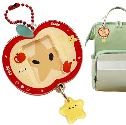 Picture Keychain - Cute Acrylic Photo Holder, Acrylic Picture Keychain with 1-Inch Photo Frame, Cute Fruit Design, Lightweight and Fashionable | Key Ring Pendant for Teens, Adults, Backpack, Bag, Purs