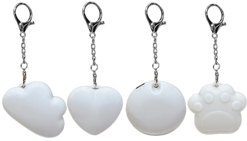 Generisch Herzförmiges Taschenlicht - 4-teilig wiederaufladbarer Schlüsselanhänger | Leichte Handtaschenlampe für Frauen, Mädchen, Tote, Geldbörse, tägliche Reisen, Pendeln, Dating, Party, Nacht