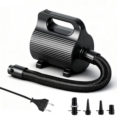 WDKXCN Elektrische Luftpumpe, 400W-600W Luftpumpe Elektrisch mit 4 Düsen, 2 Leistungsstufen, Tragbare Elektrische Pumpe für Aufblasen Ablassen, Air Pump für Matratze Aufblasbarer Pool Schwimmring