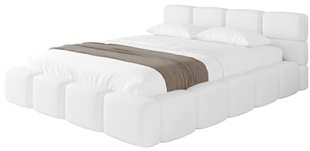 ALTDECOR Polsterbett mit Bettkasten und Lattenrost, Bett mit Kopfteil, Boxbett ohne Matratze, Doppelbett mit Stauraum - NATA-v1 160x200 Weiß