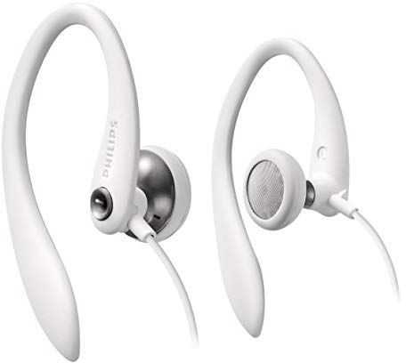 Philips sports headphones SHS3300WT/10 in-ear sports headphones (powerful sound, bass beat vents, comfortable ear pads, ergonomic ear hooks, asymmetric cable system) white