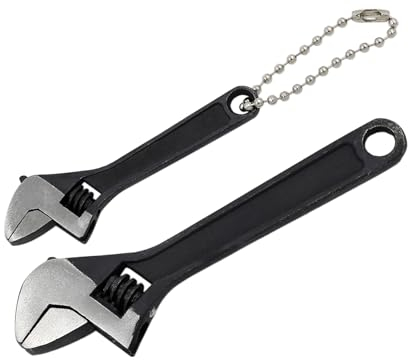 GENNEL 2 Stück 6,3 cm + 10,2 cm Mini-Größe verstellbarer Schraubenschlüssel, schwarzer kleiner verstellbarer Schraubenschlüssel, Mutternschlüssel, Reparatur-Handwerkzeug