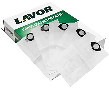 LAVOR Sacchetti Raccoglitori in Carta per Aspiratori VAC 20 S, Joker, Freddy, Quattro, VAC 18 Plus - 5 Pezzi