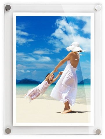 Get Acrylic Photo Frames - A5 Modern Wall Mounted Acrylic Photo Frame (19.8cm x 26.0cm) Stylish Frameless Picture Display Either Landscape Or Portrait