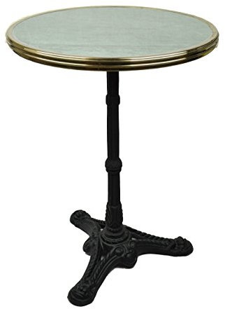 Bonnecaze Absinthe & Home Französischer Bistrotisch, grüner Granit- und Eisenfuß