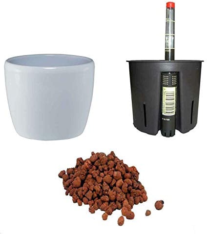 Hydrokultur Sets Happy-Nature Set4 Blumentopf Venus weiß 18/19 Ø 21cm H 21cm+KT+WA+BT