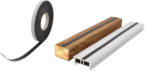 Sicherungsband Antirutschband für WPC ALUMINIUM HOLZ zwischen Unterkonstruktion und Diele gegen Klappern und Verrutschen selbstklebend 0,8x15 mm MADE IN GERMANY Terrassen Dielen 100 m (4 x 25m)