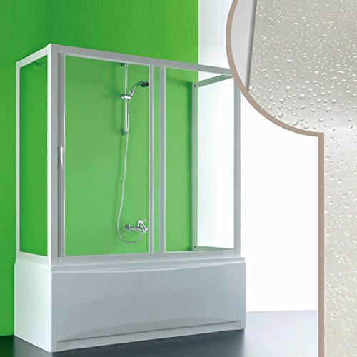 Cabine douche 3 côtés Pare-Baignoire 75x170x75 CM en acrylique mod. Plutone avec ouverture laterale