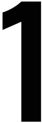 WHL Pack of 3 Wheelie Bin House Numbers - Black Number 1