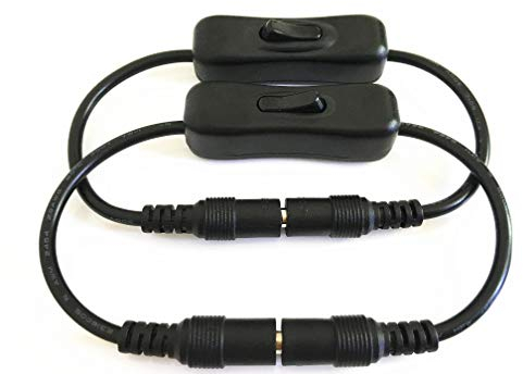 2pcs/Pack schwarz DC 12V Inline Schalter 5.5mmx2.1mm DC Stecker auf Buchse M/W Power Verlängerungskabel,Schalter-Kabel Wippschalter Toggle Switch