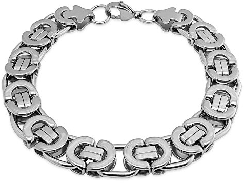 SoulCats Armband flach Königskette Edelstahl Armkette, Farbe: Silber, Stärke: 12 mm