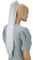 CAISHA 70cm Extralang Clip On Haarteil Zopf Pferdeschwanz Hitzebeständig Synthetik Glatt Grau H139