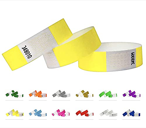 500 Eintrittsbänder aus Tyvek - Party Einlassbänder, Securebänder, Festival Armbänder, Kontrollbänder für dein Event (Yellow)