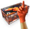 UNIGLOVES PROTECT Orange HD GA0055 Nitril Einweghandschuhe - extra stark, vielseitig einsetzbar, puderfrei, silikonfrei, Box mit 100 Handschuhen, Orange, Extra groß