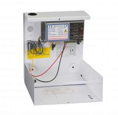 12VDC 1A Metal Boxed Cabinet Power Supply PSU with Optional Backup Battery