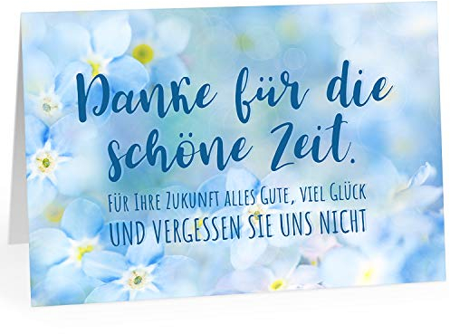 XXL Abschiedskarte (A4) | Vergessen Sie uns nicht | mit Umschlag | edle und hochwertige Klappkarte | Zum Abschied | Große Karte für Kollegen, Pension, Rente | Maxi Karte | Überformat