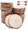Natur Holzscheiben 30 Stück 6-7cm Baumscheiben mit Rinde Bastelholz Kit unfertig vorgebohrt mit Loch Holzkreise ideal für Kunst und Handwerk Weihnachten Ornamente DIY Hochzeit Handwer