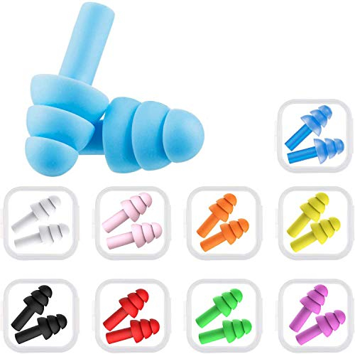 10 Paar Silikon-Ohrstöpsel für Schwimmer,Ohrstöpsel Schwimmen Erwachsene,Ohrstöpsel-Set,Ohrstöpsel Schlafen Gehörschutz,Ohrstöpsel zum Schlafen,Weiche Silikon Ohrstöpsel
