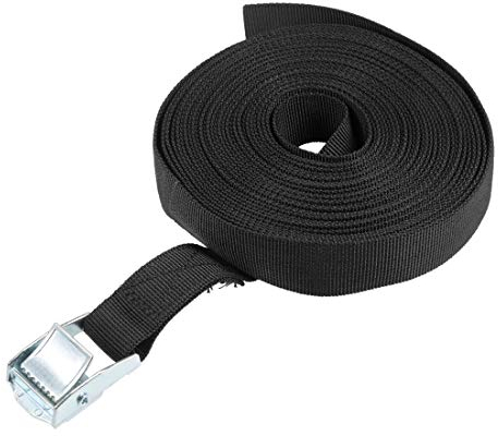 sourcing map 1 Stück Nockenschnalle Spanngurte Spanngurt Zurrgurte Lastkappe Polypropylen Schwarz 8Mx25mm 80Kg zum Umzugsfracht