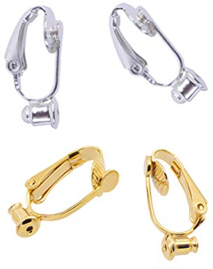 20 STÜCKE DIY Ohrclips Ohrringe Zubehör Ohr Pins Kein Schneiden Ohrring Clips Konverter Decor (Goldene und Silber)