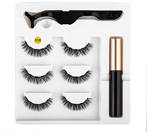 Eyeliner magnétique Kit de faux cils facile à porter Eyeliner liquide à séchage rapide Eyeliner magnétique de faux cils Eyeliner liquide magnétique Eyeliner liquide False Eyelashes Set # 18