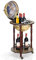 GOPLUS Bar Globe Terrestre Mappemonde en Bois d'Eucalyptus, Support de Vin sous Forme de Globe Bois, Monté sur Roues,Style Ancient, 45X45X88CM (Blanc)