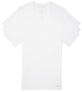 Calvin Klein Underwear Cotton Classics Multipack Short Sleeve V-Neck Slim Fit White MD