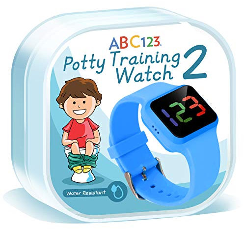 ABC123 Potty Training Watch 2- Baby Reminder Water Resistant Timer for Toilet Training Kids & Toddler (Blue)