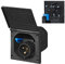 ProPlus Conector de alimentación CEE empotrable, Rectangular, Color Negro