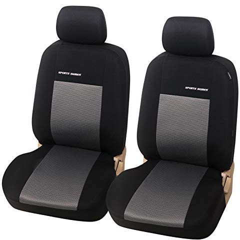 eSituro SCSC017234F Einzelsitzbezug Sitzbezug Sitzbezüge für Auto Schonbezug Schoner hellgrau schwarz