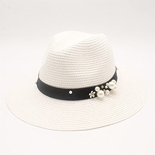 Chapeau Paille Femme Chapeau Simple De Mode De Mariage De Plage Chapeau De Paille Cadeau De Fête De Mariage