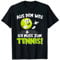 Lustiger Cartoon mit Spruch Aus dem Weg ich muss zum Tennis T-Shirt