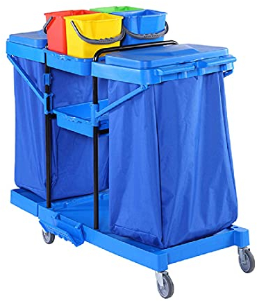Housekeeping Cleaning Trolley Sorting Cart On Wheels For Home Industrial & Commercial Use