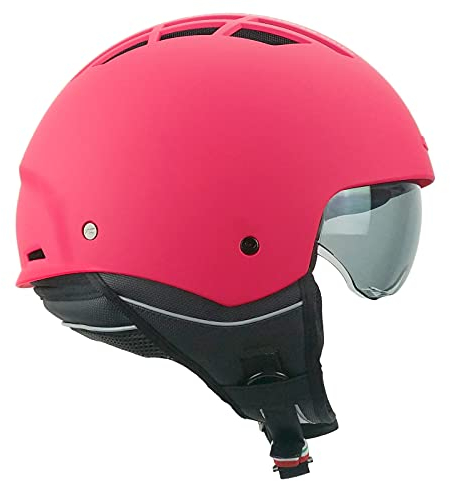 CGM Casco demi jet, 111A SLOT MONO, Rosa fluo opaco, XS (53-54cm)