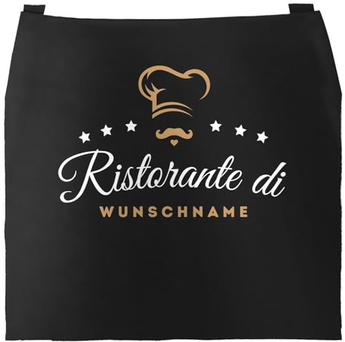 SpecialMe® Küchen-Schürze Ristorante di ...und Wunschame individualisierbar Kochschürze Männer Frauen personalisierte Geschenke schwarz unisize