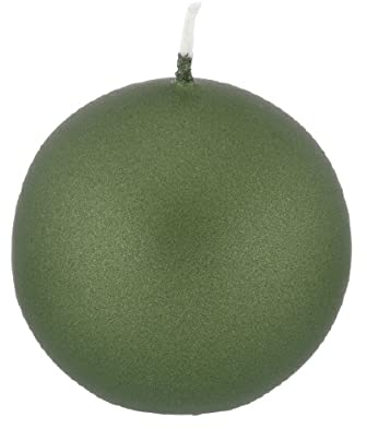 Kugelkerzen Grün mit Metalleffekt (Metallic Matt), Ø 8 cm, 6 Stück