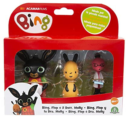 Giochi Preziosi Bing Set 3 Mini Personaggi, Bing, Flop e Dottor Molly, dai Colori Luminosi e Dalle Giuste Dimensioni per le Mani dei più Piccoli, per Bambinia Partire dai 18 Mesi, BNG41000, multi