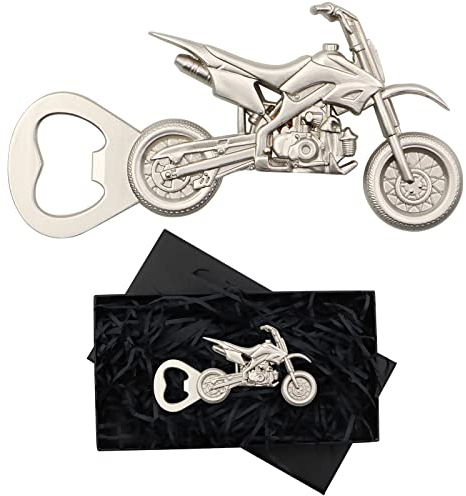 VEGCOO Motorrad Bier Flaschenöffner Männer Geschenk, Valentinstag für Männer, Vintage Motorrad Flaschenöffner, Geburtstagsgeschenk für ihn, Papa, Vater, Ehemann, Opa, Freund (Silber)