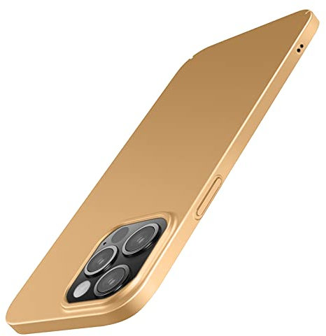 Galful iPhone 14 Pro Hülle 2022 6.1, Ultra Dünn Matte Handyhülle Slim Schutzhülle Kratzschutz Stoßfest Cover Anti-Rutsch Bumper Case Für iPhone 14 Pro Hardcase Gold